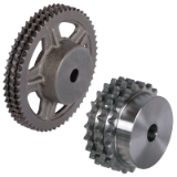 MAE-DKR-DRS-16B-3 - Triple-Strand Sprockets DRS with Hub, ISO 16 B-3, Pitch 1“x17,02mm, Material C45