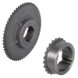 MAE-KR-KRT-12B-1 - Sprockets KRT with One-Sided Hub, for Taper Bushes, ISO 12 B-1, Pitch 3/4 x 7/16