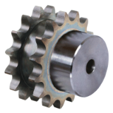 Double-Sprockets ZRENG with Hub for two Single-Strand Roller Chains, hardened