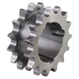 MAE-DKR-ZRET-06B-1-C45 - Double-Sprockets ZRET for two Single-Strand Roller Chains DIN ISO 606 (ex DIN 8187), for Taper Bushes, 2 x ISO 06 B-1, Pitch 3/8 x 7/32“