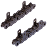 DIN ISO 606-E-RK-FL-M1-4XP - Roller Chains with Slim Straight Attachments DIN ISO 606 (formerly DIN 8187-2), Version M1, Attachment distance 4 x p