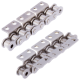 DIN ISO 606-E-RK-K2-WL-2XP-RF - Roller Chains with Wide Bent Attachments Similar to DIN ISO 606 (formerly DIN 8187-2), Version K2, Attachment distance 2 x p, Stainless