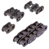 Double-Strand Roller Chains Similar to DIN ISO 606 (ex DIN 8187), with Straight Plates