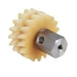MAE-PU-SCHZR-SCH-SA-R - PU Lubricating Gears, Helical Toothed, Radial Lube Port