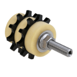 MAE-PU-ZWF-ROLL-AX - PU Chain Lubrication Pinions for Double-Strand Roller Chains, Axial Lube Port