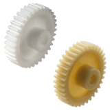 MAE-STZR-M0.5-KST - Spur Gears Made from Plastic, Die-Cast Version, with One-Sided Hub, Module 0.5