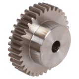 MAE-STZR-M1.5-MN-B15-RF - Spur Gears Made from Stainless Steel, with One-Sided Hub, Module 1.5, Tooth Width 15 mm