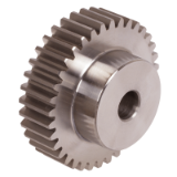 MAE-STZR-M1.5-MN-B17-RF - Spur Gears Made from Stainless Steel, with One-Sided Hub, Module 1.5, Tooth Width 17mm