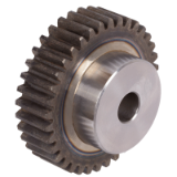 MAE-STZR-M1.5-B17-C45-HRC54 - Spur Gears Made with One-Sided Hub, Steel C45, Teeth Induction Hardened, Module 1.5