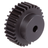 MAE-STZR-M2-POM-SW - Spur Gears Made from POM black, with One-Sided Hub, Module 2, Tooth Width 20 mm