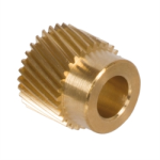 MAE-STZR-SV-M0.5-MN-B10-MS58 - Helical Spur Gears made of Brass Ms58, with One-Sided Hub, Module 0.5, Tooth width 10 mm