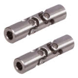 DIN808-PRWG-WDNR-DW - Double, Precision Universal Joints WDNR similar to DIN 808, Stainless Steel, with Needle-Roller Bearings, without or with keyway