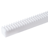 MAE-ZST-M1-M3-BR-POM-WS - Gear Racks Made from POM, White, Module 1 to 3, Wide Version