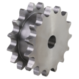 Double-Sprockets ZRE for two Single-Strand Roller Chains DIN ISO 606 (formerly DIN 8187)