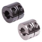 MAE-GESCHL-KLR-BREIT - Shaft Collars, Clamp Collars Double Wide, Single-Split, Steel C45 black oxide finish and Stainless Steel