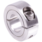 MAE-GESCHL-KLR-ZOLL-AL - 带英寸孔的开槽夹持环，铝制