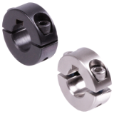 MAE-GET-KLR-N - Shaft Collars, Clamp Collars, Double-Split - Type N, Steel black oxide finish and Stainless Steel