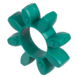 MAE-ZKR-STRD-64D-GRUEN - Couronnes dentées pour accouplements élastiques, standard, 64° Shore D, matériau polyuréthane, vert