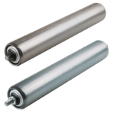 MAE-TR-ST - Carrying rollers made of steel, spring axle and external thread