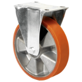MAE-TR-BR-PU - Transport castors, fixed castors with perforated plate, PU bandage
