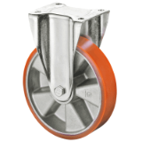 MAE-TR-H-BR-K - Heavy-duty transport castors, fixed castors with perforated plate, PU bandage