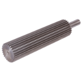 MAE-STVZ-WELLE-M1-C45 - Spur Gear Shafts Made From Steel C45, with One-Sided Hub, Module 1