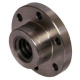 DIN103-EBF-FLM-2GG-GG25 - Ready-to-Install Flange Nuts with Metric ISO-Trapezoidal Thread DIN 103, Grey cast iron GG25, Double-thread, right hand