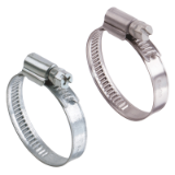 DIN3017-1-SCHLAUCHSCHE-A - Colliers de serrage DIN 3017-1 (colliers de serrage à vis sans fin forme A), matériau acier galvanisé et acier inoxydable